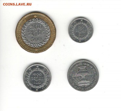 Набор монет Камбоджи 2007-2012, 4 номинала - 200 рублей - Камбоджа
