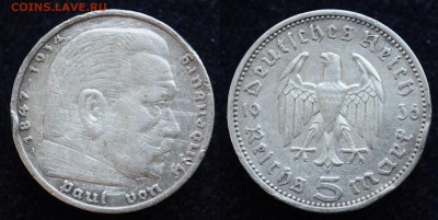 5 марок 1936г. А, Германия - Гинденбург - DSC_5682.JPG
