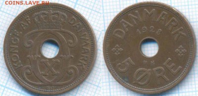 Дания 5 эре 1928 г., до 03.09.2018 г. 22.00 по Москве - Дания 5 эре 1928  3403