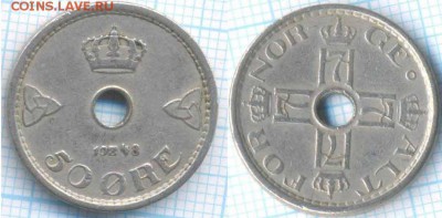 Норвегия 50 эре 1948 г., до 03.09.2018 г. 22.00 по Москве - Норвегия 50 эре 1948  3404
