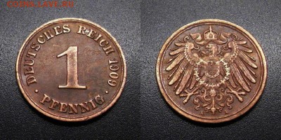 МОНЕТЫ МИРА 08-18 - Германия – 1 пфенниг (1909 А)