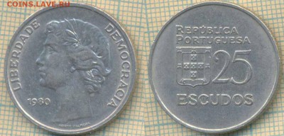 Португалия 25 эскудо 1980 г. ,до 05.09.2018 г. 22.00 по Моск - Португалия 25 эскудо 1980  3163