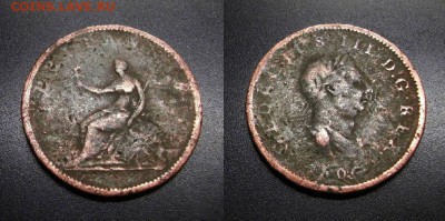 МОНЕТЫ МИРА 08-18 - Великобритания – 0,5 пенни (1806-1807) «Георг III» медь