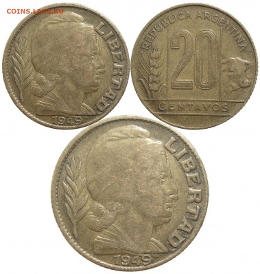 Браки на иностранных монетах - 20c_1949_doblecunio