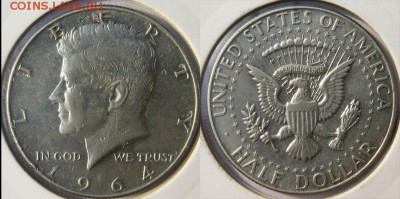 С рубля! США Пол доллара 1964 год  03.09 В 22-00МСК - пол доллара