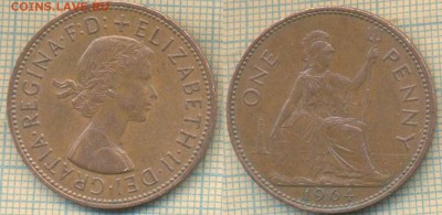 Великобритания 1 пенни 1964 г., до 07.09.2018 г. 22.00 по Мо - Великобритания 1 пенни 1964  3460