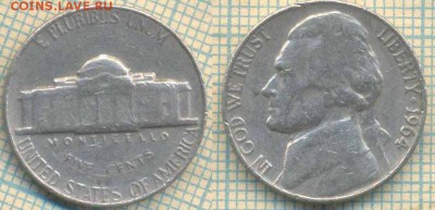 США 5 центов 1964 г. ,до  07.09.2018 г. 22.00 по Москве - США 5 центов 1964  3476
