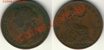 Англия, пол пенни 1889 - до 21-00мск 11.05 - HP-1889