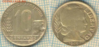 Аргентина 10 сентаво 1949 г., до 10.09.2018 г. 22.00 по Моск - Аргентина 10 сентаво 1949  3524