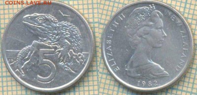 Новая Зеландия 5 центов 1982 г., до 10.09.2018 г. 22.00 по М - Нов Зеландия 5 центов 1982  2134