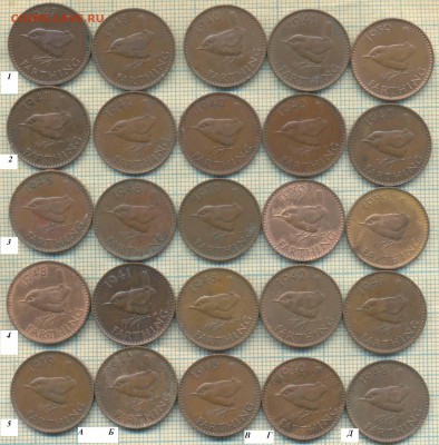 Великобритания фартинги 1939 -1948 гг., фикс-цена - фартинги 6 сент