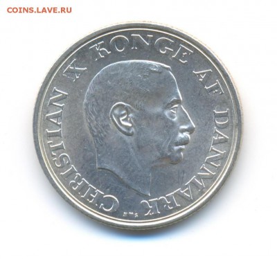Ag. Дания 2 кроны 1937. AU. 25 лет. до 13.09 22:00 - 2
