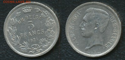 Бельгия 5 франков 1934 на оценку - 1_113-1
