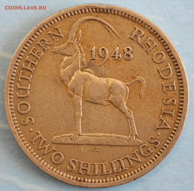 С РУБ.БРИТ.ЮЖНАЯ РОДЕЗИЯ 2 шиллинга 1948г. КОЗЁЛ  до 13.09 - IMG_4076.JPG
