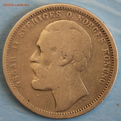 С РУБ.СТАРАЯ ШВЕЦИЯ 1 крона 1875г.ОСКАР-II до 14.09 в 22-00 - IMG_4158.JPG