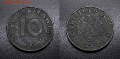 МОНЕТЫ МИРА 08-18 - Германия (3-й Рейх) – 10 рейхспфеннигов (1940 В) цинк