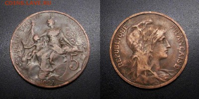 МОНЕТЫ МИРА 08-18 - Франция – 5 сантимов (1903)