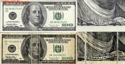 100 $ образца 1996г. порваные - бакс