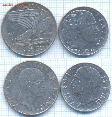 Италия 20с,50с 1941 г. , до - Италия 20 50 с 1941  3575
