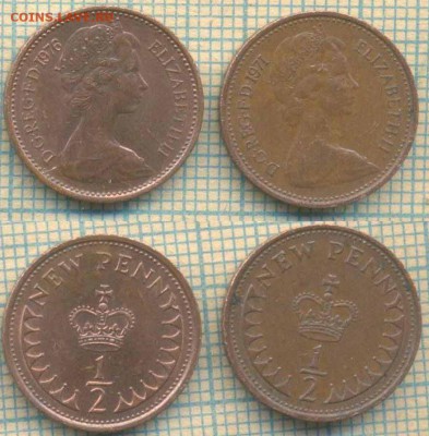 2 пенни 1971,76 г. ,до 13.09.2018 г. 22.00 - Великобритания  полпенни 1971 76  2387