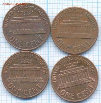 США 1 цент 1970,71.72,72 г. S , фикс 20 руб 1 шт - США центы с1 3579