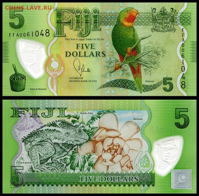 Фиджи 5 долларов 2013 г. UNC.   до 16.09.18 г. в 22:00 мск. - 5