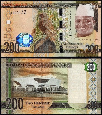 Гамбия  200 даласи 2015г. UNC. до 16.09.18 г. в 22:00 мск. - 200 гамбия