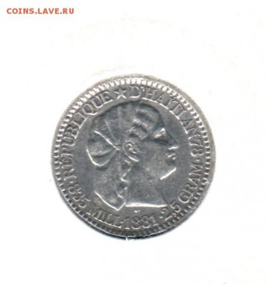 10 сентимос 1881 года Гаити до 14.09 до 21.00 - 10 сантимос 1881
