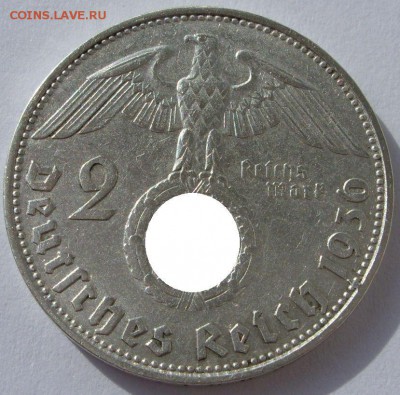 2 марки Гинденбург 1936 D. Германия. - 2 марки 1936 D - 1-1-1
