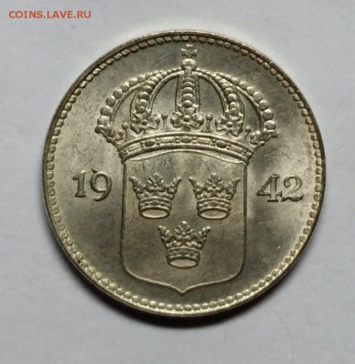 Швеция. Серебрянные 10 öre 1942 UNC до 15 сентября 22-30 - P_20180909_202558_vHDR_Auto_1