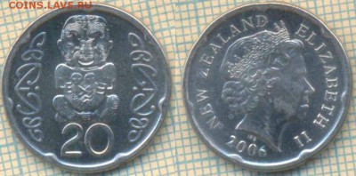 Новая Зеландия 20 центов 2006 г. , до 18.09.2018 г. 22.00 по - Новая Зеландия 20 центов 2006  3600