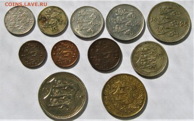 ЭСТОНИЯ 11 монет (марки, сенты, крона) 1922 - 1936. ОЦЕНКА. - 004.JPG