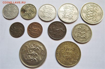 ЭСТОНИЯ 11 монет (марки, сенты, крона) 1922 - 1936. ОЦЕНКА. - 002.JPG
