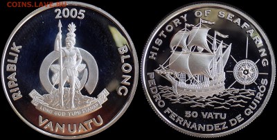Вануату 50 вату 2005 История мореплавания Парусник - ВАНУАТУ