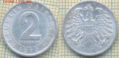 Австрия 2 гроша 1972 г. , до 19.09.2018 г. 22.00 по Москве - Австрия 2 гроша 1972  3755