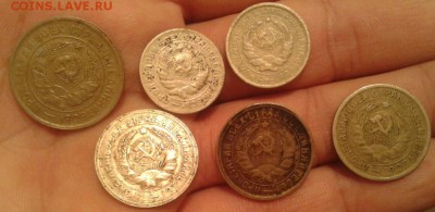 15 коп. 1934, 33, 31 гг.10 коп. 31,32 и 20 коп. 33 - 6 монет - Фото-1952