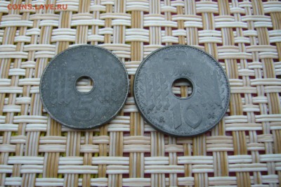 5 + 10 пфеннигов 1940 гг - оккупация - 18-09-18 - P1910525.JPG