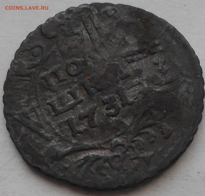 Деньга и полушка 1731г-перечеканы на оценку - DSCN5926.JPG