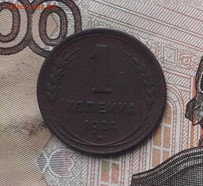 1 копейка 1924 грибок до 25-09-2018 до 22-00 по Москве - 24 Г Р