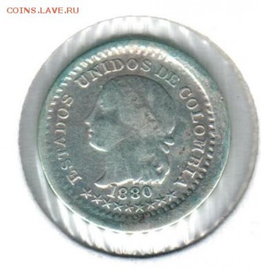 Монеты Ц. и Л. Америки из коллекции на оценку и спрос - 5 сентавос 1880()