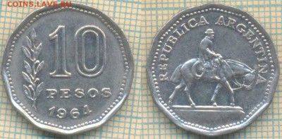 Аргентина 10 песо 1964 г., до 26.09.2018 г. 22.00 по Москве - Аргентина 10 песо 1964 3694