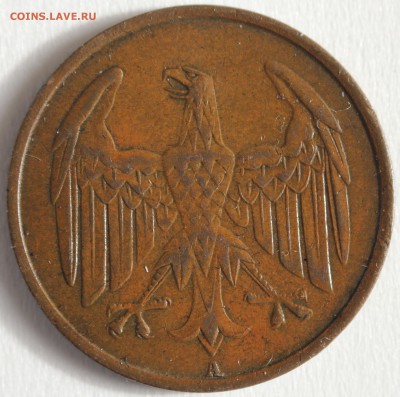 С РУБ.ВЕЙМАРСКАЯ РЕСПУБЛИКА 4 пфеннига 1932г.  до 26.09 - IMG_4293.JPG