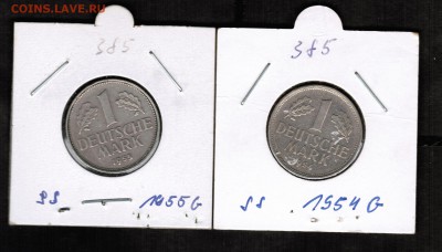 ГЕРМАНИЯ - 1 марка 1954G и 1 марка 1955G -нечастые VF - CCI18092018_00004