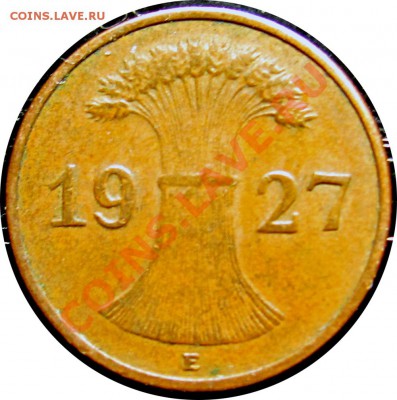 R42 Германия 1 пфенниг 1927E до 15.05 в 22°° - R42 - 1927_2