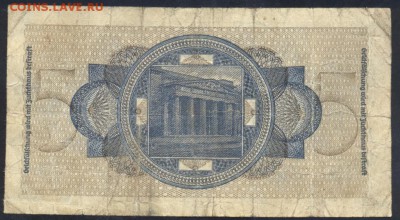 Германия (3-ий Рейх) 5 марок 1939-45 г. 25.09.18 г. 22 -00 М - 3-ий Рейх 5 марок1