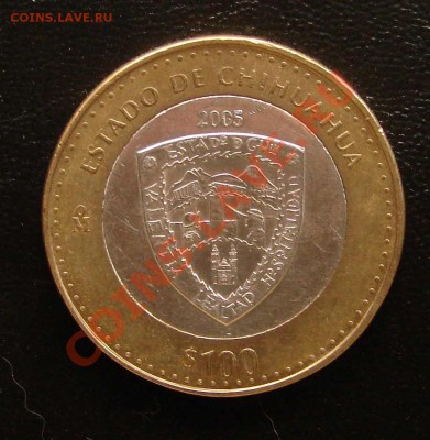 100 песо Мексика, биметалл, серебро - Мексика 100 п 2005 чихуахуа 1