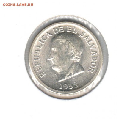 25 сентавос 1953 года Сальвадор UNC до 26.09 до 21.00 - 25 сентавос 1953()