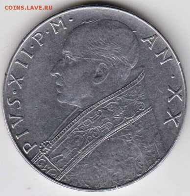 Ватикан 100 лир 1958 г. до 24.00 30.09.18 г. - 011