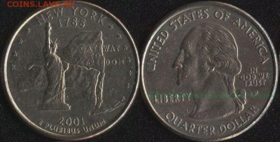 США 25 центов 2001 НЬЮ ЙОРК до 22:00мск 02.10.18 - США 25 центов 2001 НЬЮ ЙОРК