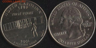 США 25 центов 2001 СЕВЕРНАЯ КАРОЛИНА до 22:00мск 02.10.18 - США 25 центов 2001 СЕВЕРНАЯ КАРОЛИНА